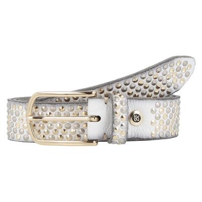 b.belt Nietengürtel Leder 100 cm Grau Damen Image