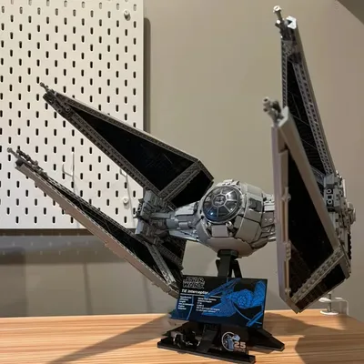 Raumschiff MOC TIE Interceptors Bausteine modifiziert von Imperial Fighters Modell Montage Ziegel Spielzeug Geschenk Image