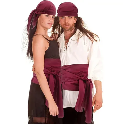 Halloween Piratenhut Gürtel Set Kostüm Hut Gürtel Unisex Pirat Cosplay Set Vintage Renaissance Hut Gürtel Schnürzubehör Image