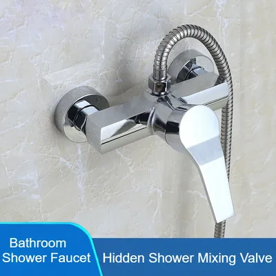 Modern Bathroom Shower Faucet Hidden Shower Mixing Valve Shower Head Set Accessories Water Heater Hot and Cold Faucet