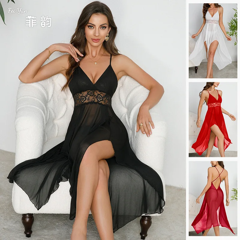Sexi robe de nuit vêtements de nuit femme vêtements de nuit pour femme discothèque dos nu sans manches robe à bretelles robe de nuit femmes Pigiama