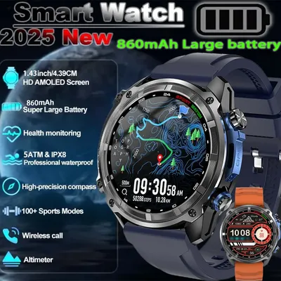 DT G1 Ultra GPS NFC SmartWatch 5ATM Waterproof Built-in Dual-band GNSS Compass Military Sport Smartwatch Men 2025 New For Xioami
