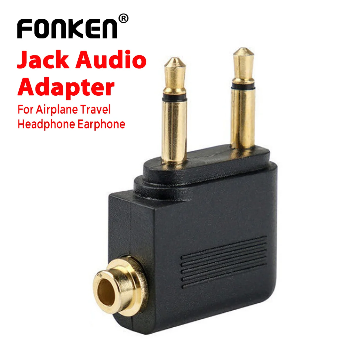 3,5mm Stecker Adapter Jack Audio Kopfhörer Konverter Adapter Stecker Werkzeug Zubehör für Airline Flugzeug Reise Kopfhörer Image