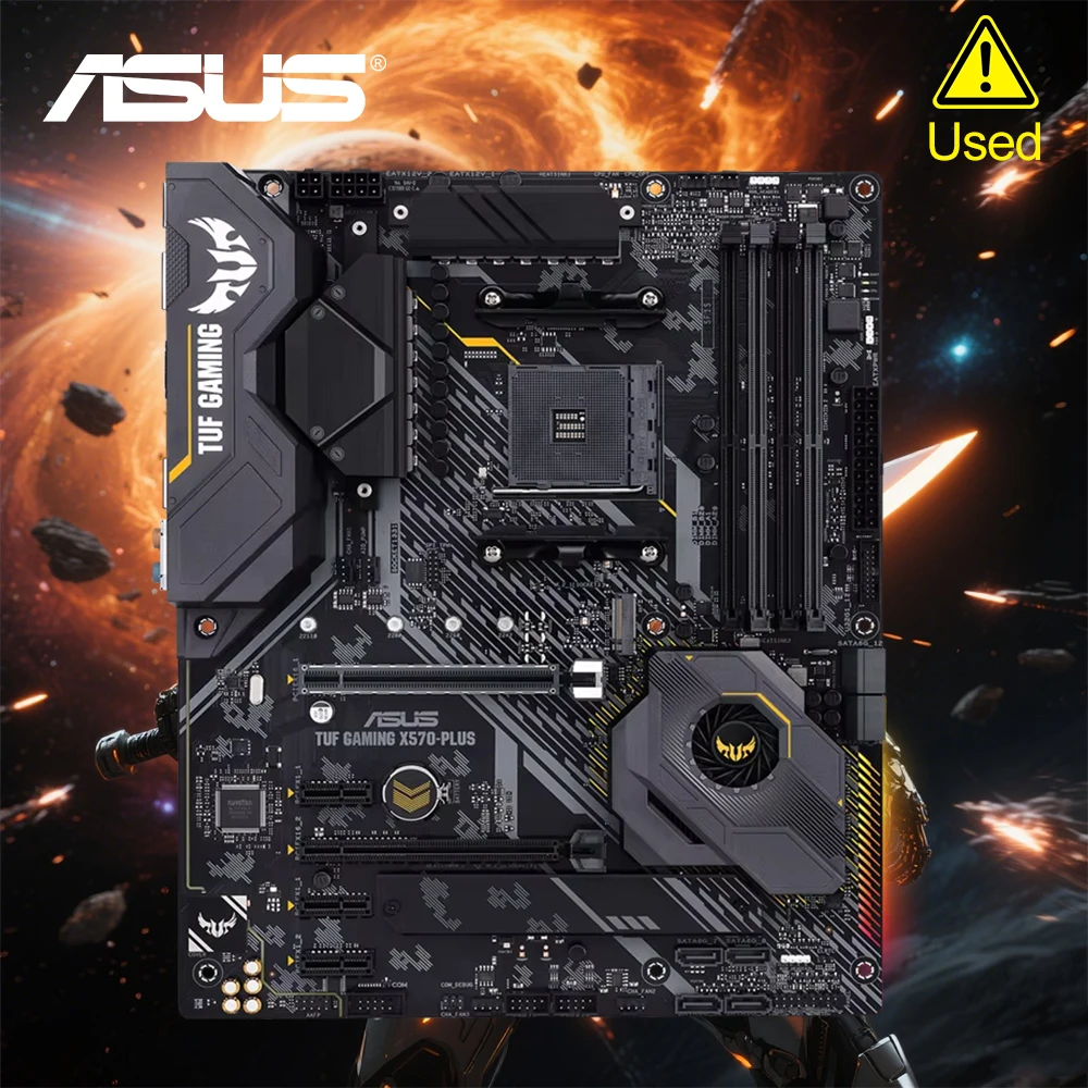 ASUS X570 PLUS ATX-Gaming-Motherboard mit PCIe 4.0, Dual M.2, 14 Dr. MOS-Stromstufen, HDMI, DP, SATA 6 Gbit/s Image