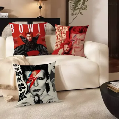 Sänger D-David B-Bowie Kissenbezug Kissenbezug Dekor Kissenbezug Bedruckter Kissenbezug für Couch Image