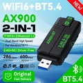 Adattatore USB AX900 WIFI6 Adattatore wireless Bluetooth 5.4 Dual Band 2.4G + 5GHz 900Mbps Ricevitore scheda wireless USB 3.0 per WIN10/11
