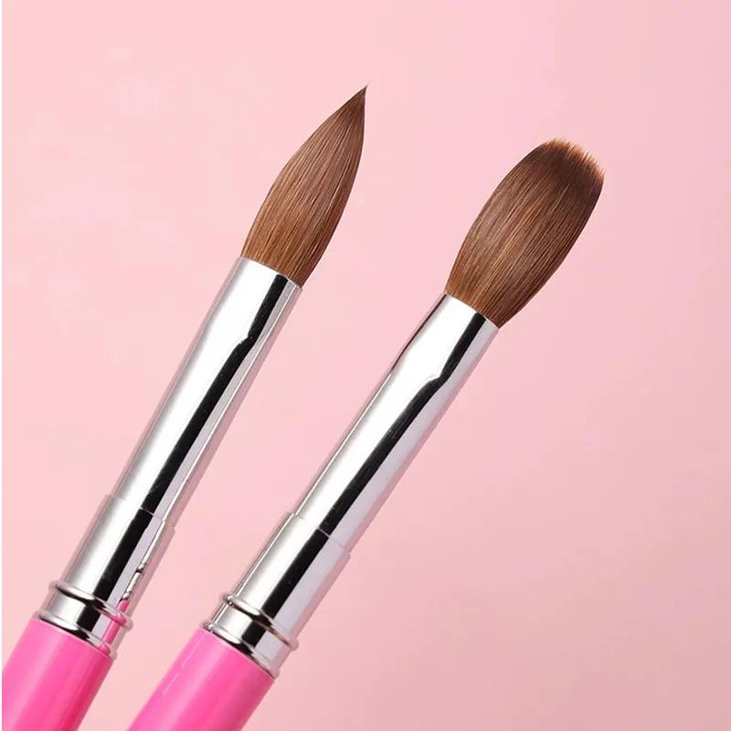 1PCS Kolinsky Haar Nail art Pinsel Acryl UV Gel Carving Stift Pinsel Flüssigkeit Pulver DIY Nagel Malerei Zeichnung Werkzeuge größe 2-18 Image