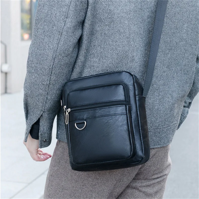 PU Leder männer Tasche Casual Neue Große Kapazität Wasserdichte Handtasche Braun Schwarz Schulter Messenger Taschen Outdoor