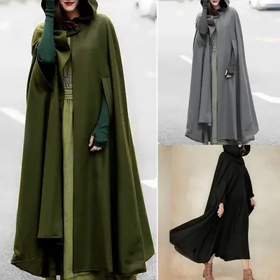 Cosplay Vintage Mittelalter Gothic Creed Kapuzenumhang Dünner Mantel Damen Vampir Teufel Umhänge Piratenroben Image