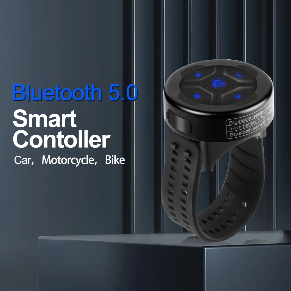 Drahtlose Fernbedienung Für Motorrad Helm Headset Fahrrad Lenker Media Controller Auto Lenkrad Tasten Controller Image