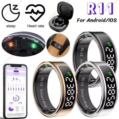 Neuer Bildschirm Smart Ring 2025 Gesture Swipe Video/Bürste Tiktok Herzfrequenz-Gesundheitsmonitor 5 ATM wasserdichter Sport-Smartring