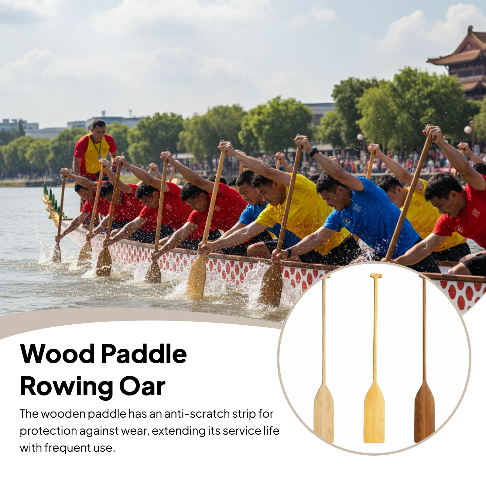 Holzpaddel, 122 cm, Holzruder, Stranddekoration, Holzkanruder, Dekor, Kanupaddel aus Holz für Außenpool, Heimbüro-Dekoration