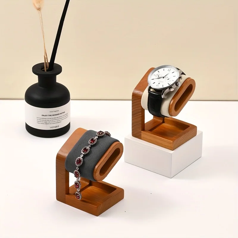 Hochwertiger Uhrenständer aus Holz – elegante Desktop-Vitrine für Armbanduhren, perfektes Geschenk zum Valentinstag/Mutter/Vatertag Image