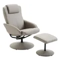 Fauteuil relaxant chaise TV 360 ° rotatif avec repose-pieds en gris, L78 × W67 × H98 cm, fauteuil confortable pour le salon