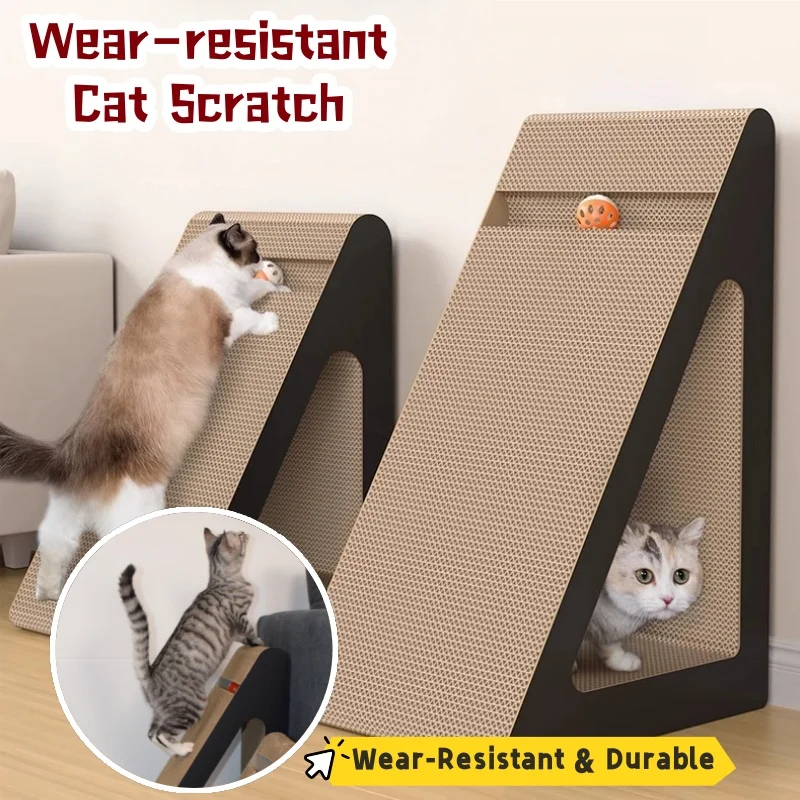 Verschleißfester Katzenkratzkarton mit rotierender Kugel, Katzenklauenbrett, Katzenspielzeug für Unterhaltung, Haustier-Klettergerüst für den Innenbereich Image
