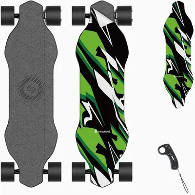 V6 Electric Skateboard with Replaceable Pedal Sticker, 450W Peak Power, 10 Miles Max Range, 12 MPH Top Speed, 264Lbs M