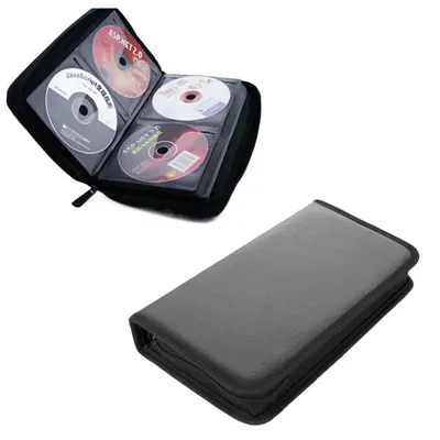 Portable Zipper DVD CD Holder 80pcs Capacity Storage Pouch Bag Double-side CD DVD Storage Sleeve Case Wallet Album Carrying Case