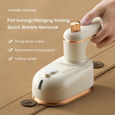 Mini Rotating Electric Travel Iron Dual Steam and Dry Use Portable Water Spray Gentle on Clothes Fast Heating Garment Care Tool