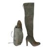 Stuart Weitzman Damen Stiefel, Gr. 37.5, grau, Leder