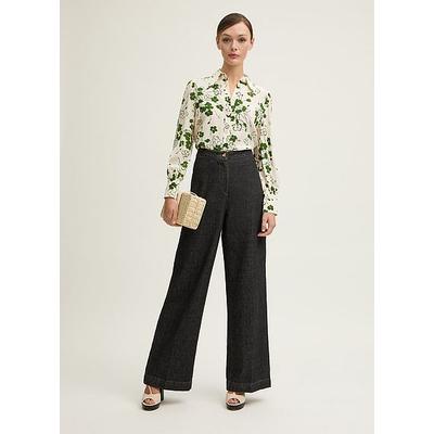 Sonya Birch & Treetop Green Silk Wildflower Print Blouse, Green