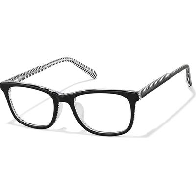 Zenni Boys Rectangle Glasses Black Plastic Full Rim Frame