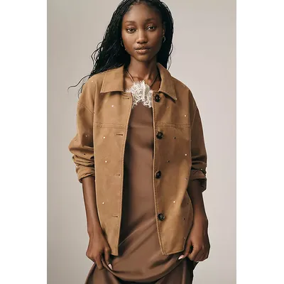 Pilcro Faux-Suede Studded Jacket