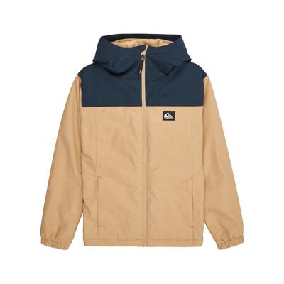 Regenjacke QUIKSILVER "Overcast 3K Warm", Kinder, Gr. 12, blau (schwarz navy), 65% Baumwolle, 35% Nylon, Langarm, Jacken