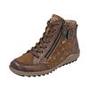 Schnürboots REMONTE, Damen, Gr. 41, braun (braun, kupferfarben), Veloursleder, Glattleder, Basic, Schuhe, Winterboots, Stiefelette, Casual Boots, wasserabweisende TEX-Membran