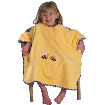 Badeponcho WÖRNER "Bienen", gelb, Baumwolle, Hausmäntel, Poncho, Baden, Strand, Kapuze, Biene, maschinenwaschbar Image