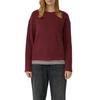 Sweatshirt S.OLIVER, Damen, Gr. 42, dunkelrot, Sweatware, Obermaterial: 50% Baumwolle, 50% Polyester, unifarben, casual, relaxed fit normal, Rundhals, Langarm gerader Abschluss, Sweatshirts, mit Rippblende