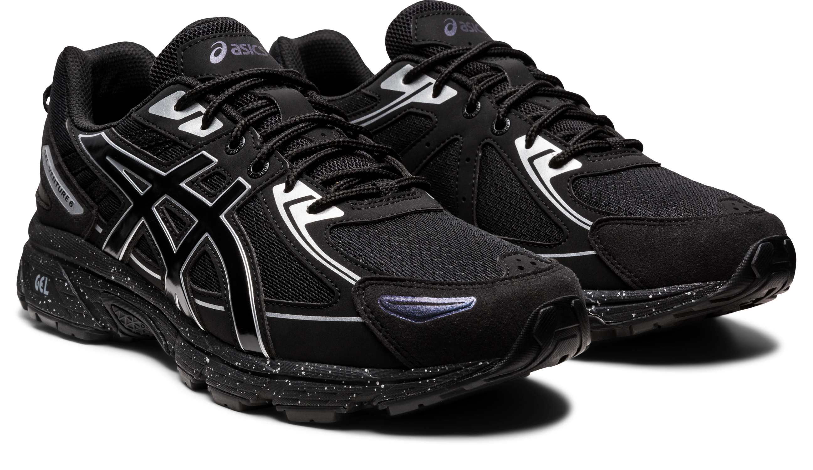 Sneaker ASICS SPORTSTYLE "GEL-VENTURE 6", Damen, Gr. 42,5, schwarz (schwarz, schwarz), Synthetik, Schuhe Sneaker