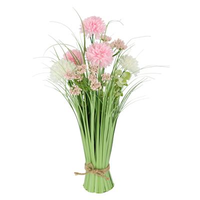 Kunstgras I.GE.A. "Grasbund mit Blüten", rosa, B:25cm H:40cm L:25cm, Polyester, Kunstpflanzen, Deko Grasbusch Gräser Kunstblume Kunstpflanze Künstliche Pflanze Image