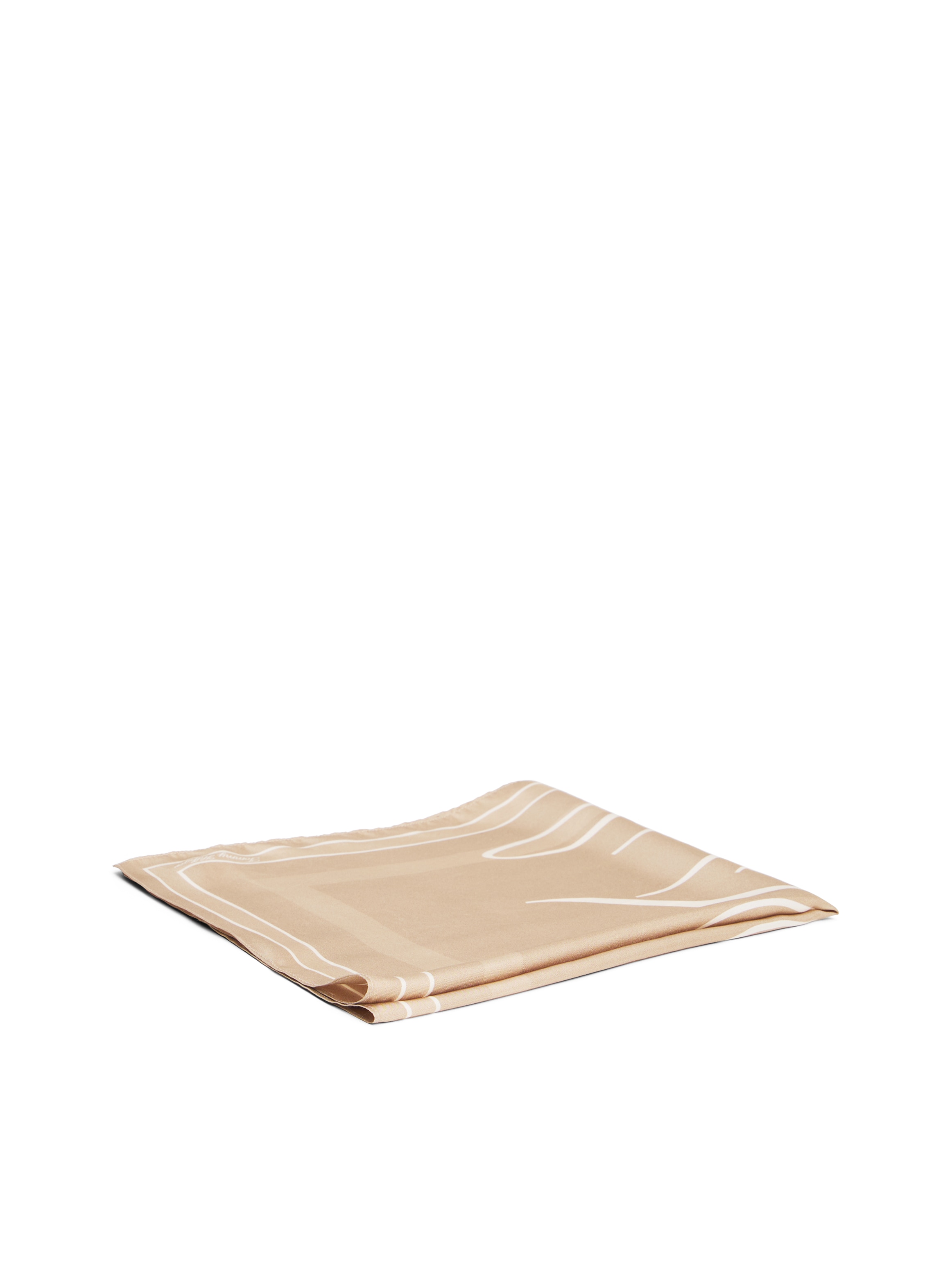 Halstuch TOMMY HILFIGER "TH HERITAGE SCRIPT SILK SCARF", Damen, beige (sandalwood), Web, Seide, Modetücher, quadratisch, aus reiner Seide mit Logo, Maße 50 xs0 cm