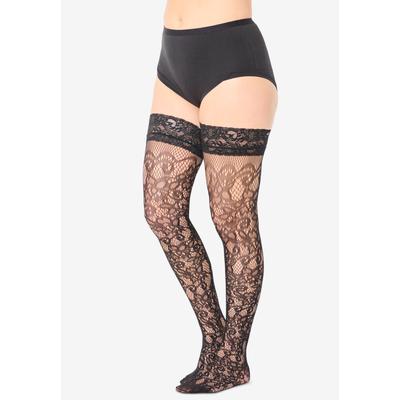 Plus Size Women's MeMoi Thigh Tights by MeMoi in Swirl Lace (Size 1X-2X)