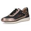 Keilsneaker CAPRICE, Damen, Gr. 40, taupe, schwarz, leo, Leder, metallic, animal-print, sportlich, Schuhe, Freizeitschuh, Halbschuh, Schnürer, praktischer Außenreißverschluss