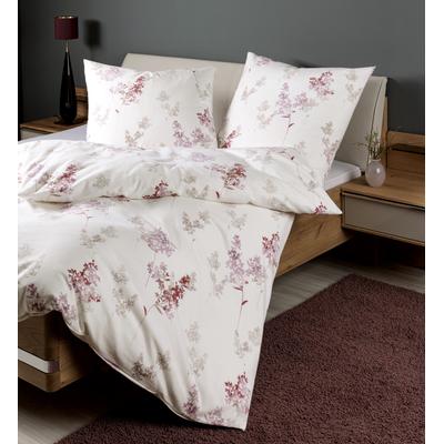 Bettwäsche JANINE "Feinbiber65172 0", lila (beere), B/L: 155cm x 220cm, , Feinbiber, B/L: 80cm x 80cm, Feinbiber, Obermaterial: 100% Baumwolle, Bettwäsche, mit Reissverschluss Image