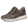 Keilsneaker CAPRICE, Damen, Gr. 37, grau (taupe), Leder, sportlich, Schuhe, Freizeitschuh, Halbschuh, Schürer mit Besatz in Metallicoptik