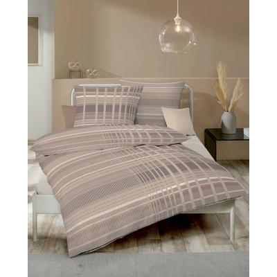 Bettwäsche KAEPPEL "Jarin", braun (nougat), B/L: 140cm x 200cm, , Feinbiber, B/L: 70cm x 90cm, Feinbiber, Obermaterial: 100% Baumwolle, Bettwäsche Image