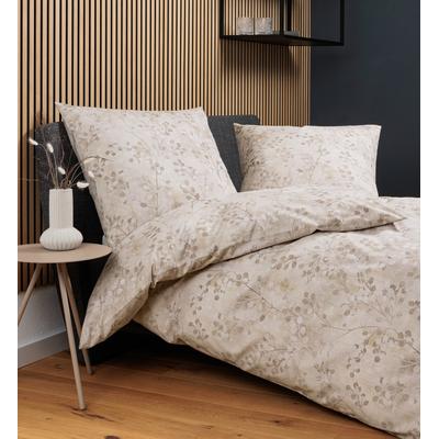 Bettwäsche JANINE "Soft-Cotton71003 0", natur silber, B/L: 135cm x 200cm, , Linon, B/L: 80cm x 80cm, Linon, Obermaterial: 100% Baumwolle, Bettwäsche, mit Reissverschluss Image