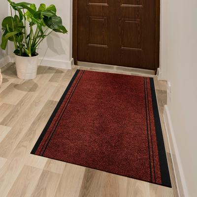 Läufer ANDIAMO "Mitch, Made in Belgium", rot, B:66cm H:6mm L:1000cm, Polyethylen (PE), Teppiche, Schmutzfangläufer, meliert, mit Bordüre, In- und Outdoor geeignet Image
