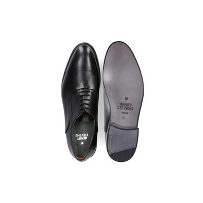 Schnürschuh HENRY STEVENS "Marshall CO1", Herren, Gr. 43,5, schwarz, Leder, elegant, Schuhe, Herren Businessschuh Schnürschuh handgefertigt, Lederschuh Image