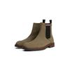 Chelseaboots TOMMY HILFIGER "CLEATED HILFIGER SUEDE CHELSEA", Herren, Gr. 41, grün (khaki), Veloursleder, klassisch, Schuhe, Blockabsatz, Stiefelette, Businessschuh mit Logostreifen
