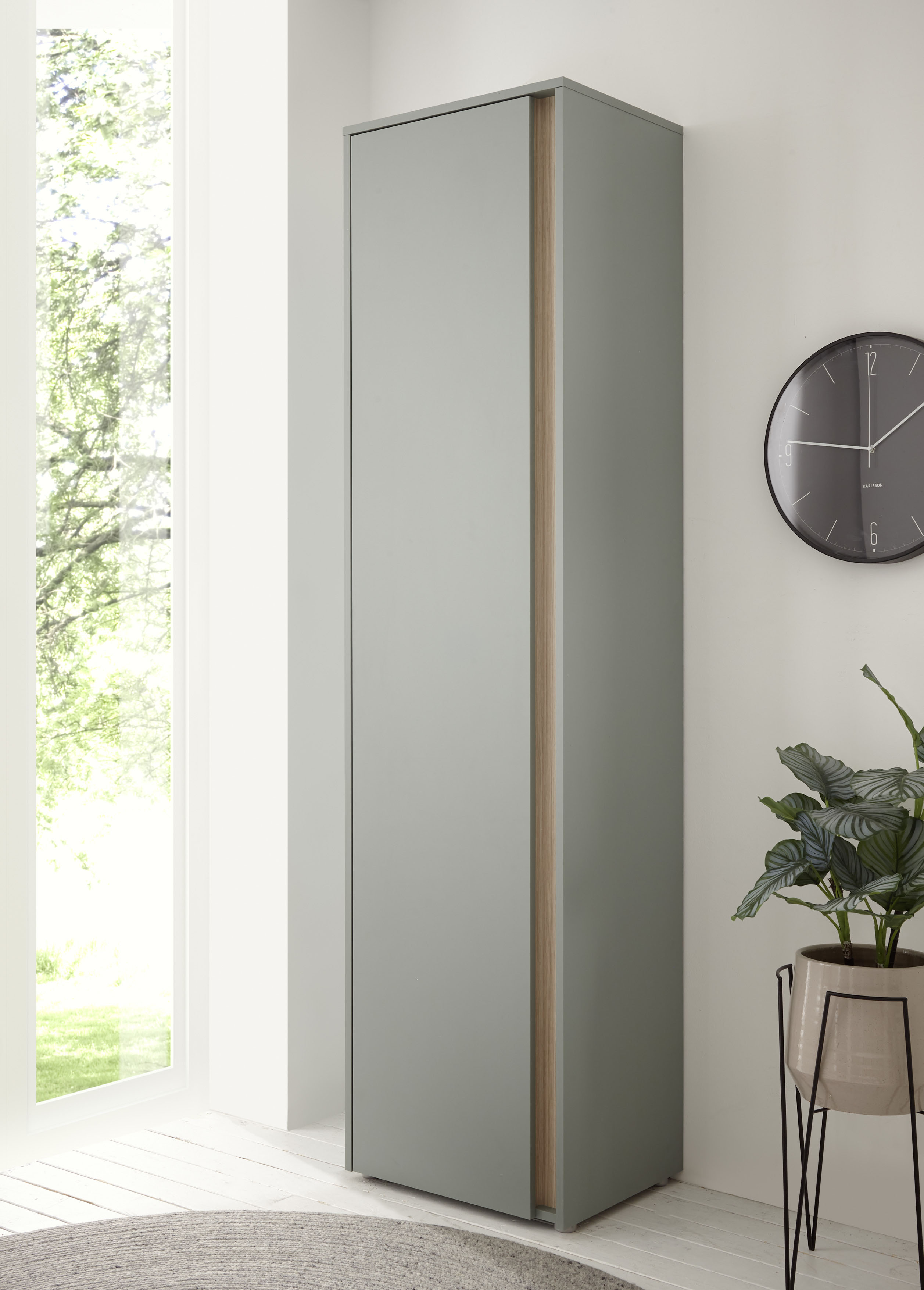 Garderobenschrank INOSIGN "GiRON/CiTY, moderner Schrank, Schuhschrank mit Stauraum", grün (grün aloe), B:50cm H:200cm T:40cm, FSC-zertifizierter Holzwerkstoff, Schränke, Garderobenschrank, 9 Einlegeböden, 10 Fächer, Tür beidseitig montierbar, 50 cm...