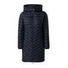 Steppmantel S.OLIVER, Damen, Gr. 44, blau (navy), Web, Obermaterial: 100% Polyester, unifarben, casual, schmal ca. Mitte Oberschenkel, Langarm elastischer Bund, Mäntel, im Slim Fit, abnehmbare Kapuze
