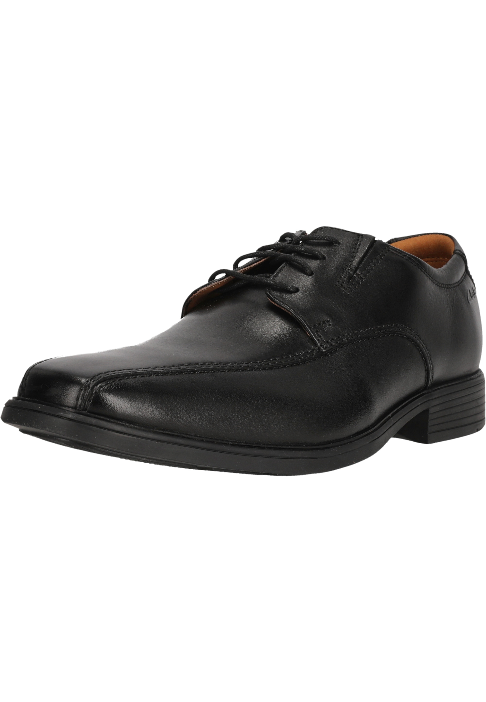 Schnürschuh CLARKS "Tilden", Herren, Gr. 43, schwarz, Leder, Schuhe, im klassischem Design
