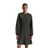 Jerseykleid MARC O'POLO "aus Interlock-Qualität", Damen, Gr. 32, Normalgrößen, night grau melange, Obermaterial: 94% Baumwolle, 6% Elasthan; Futter: 100% Nicht verfügbar, unifarben, relaxed fit kurz, Rundhals, Langarm Bündchen, Kleider