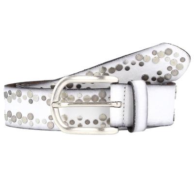 Vanzetti Nietengürtel Leder 110 cm Weiss Damen Image