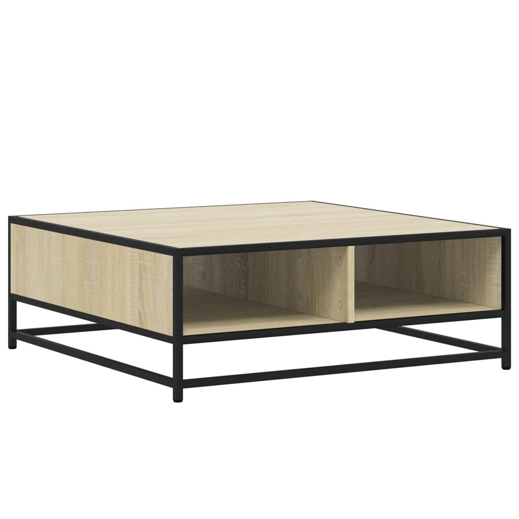 vidaXL Couchtisch Sonoma-Eiche 80x80x30 cm Holzwerkstoff und Metall Image