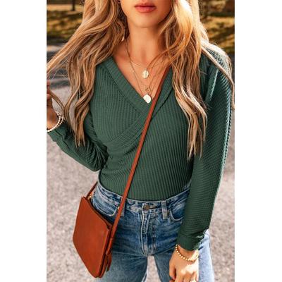 Damen Surplice Langarm Bodysuit Image