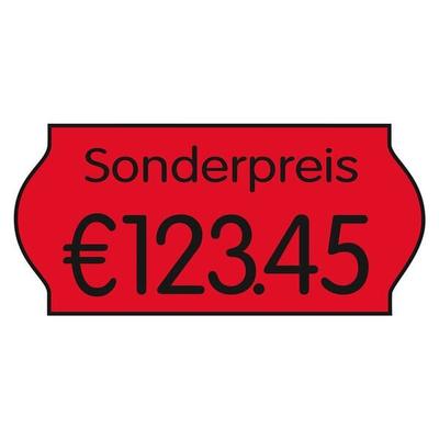 Printer Labels AS Preisetiketten 36 Rollen à 1500 Etiketten leuchtrot 26,0 x 12,0 mm rot Image